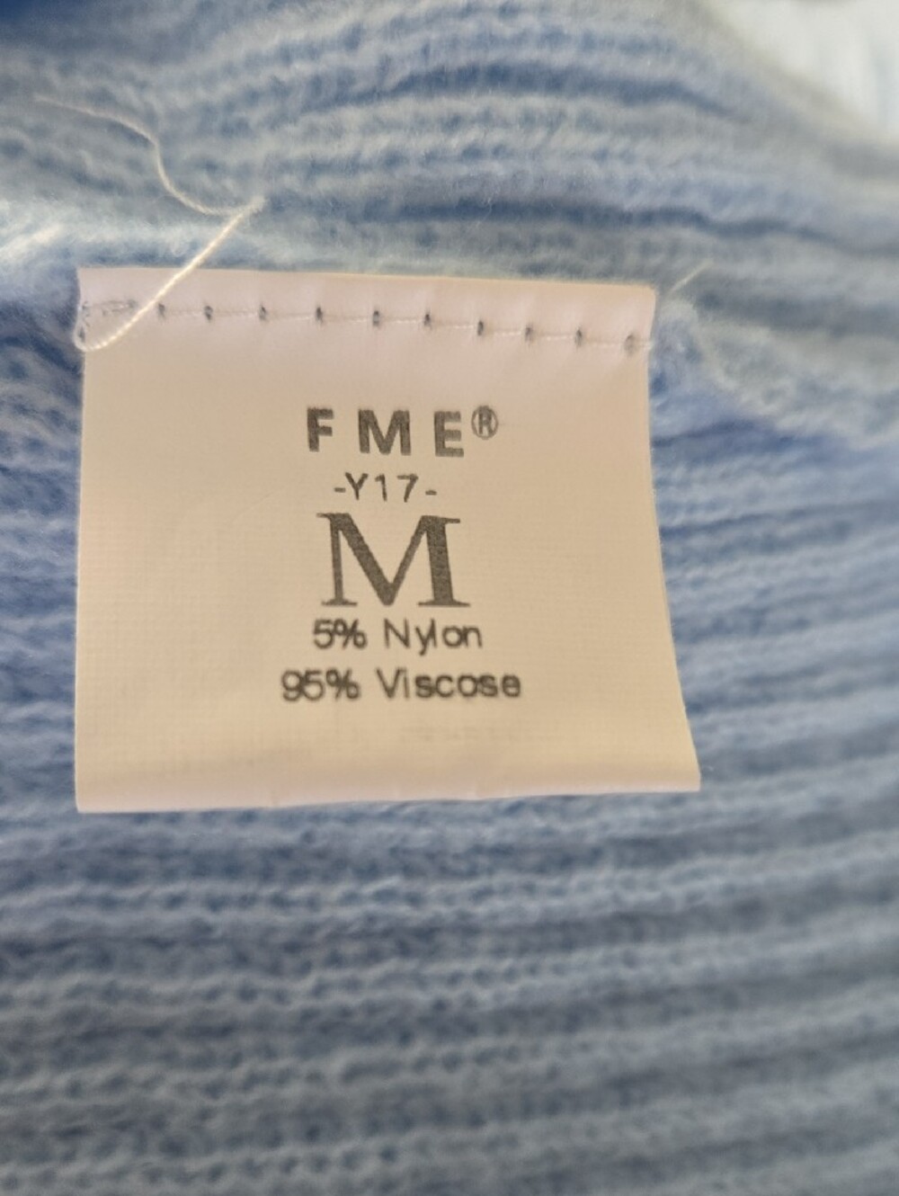 Light Blue V-Neck Ribbed Sweater - Picture 5 of 5